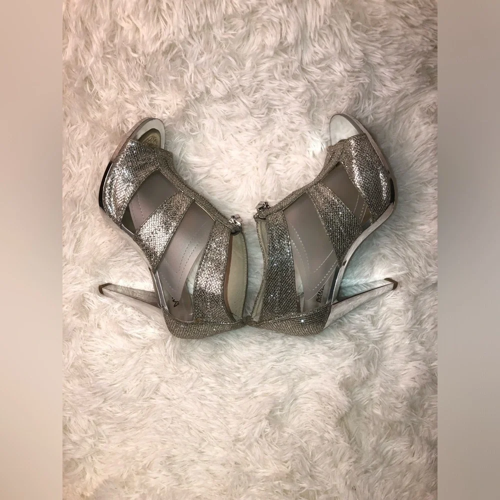 Michael Kors Silver Glitter High Heel Sandals
